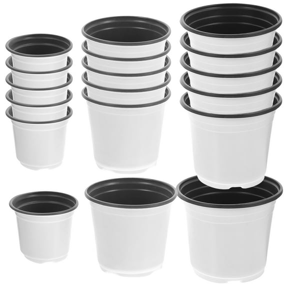HEANUJJ 30pcs Plastic Plant Pots with Drainage Holes for Garden Yard and Indoor Use
