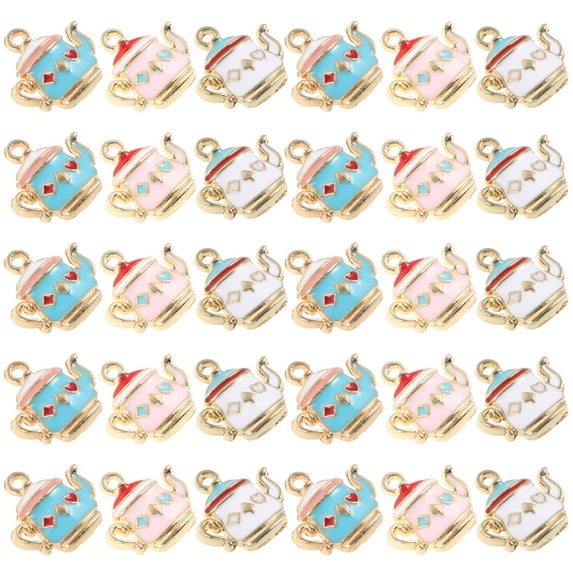 WHAMVOX 30Pcs Teapot Charms Jewelry Pendants Jewelry Making Hanging Charms for Jewelry