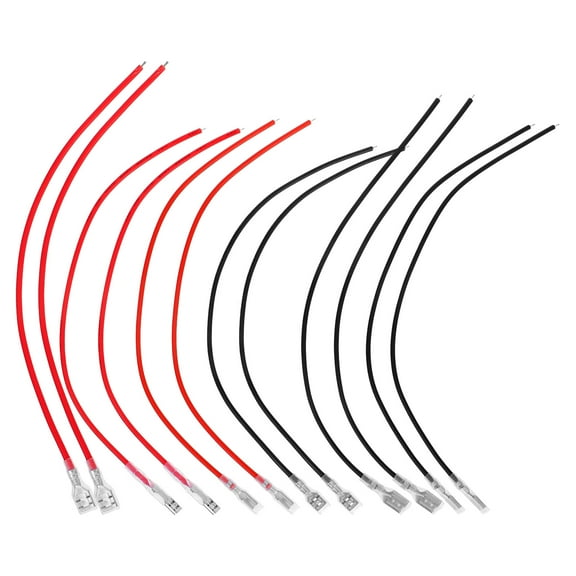 WHAMVOX 30pcs Insulated Spade Crimp Terminals 2.8mm/4.8mm/6.3mm with 20cm 18AWG Tinned Copper Wire Quick Connectors Kit for Automotive and Electrical Purposes