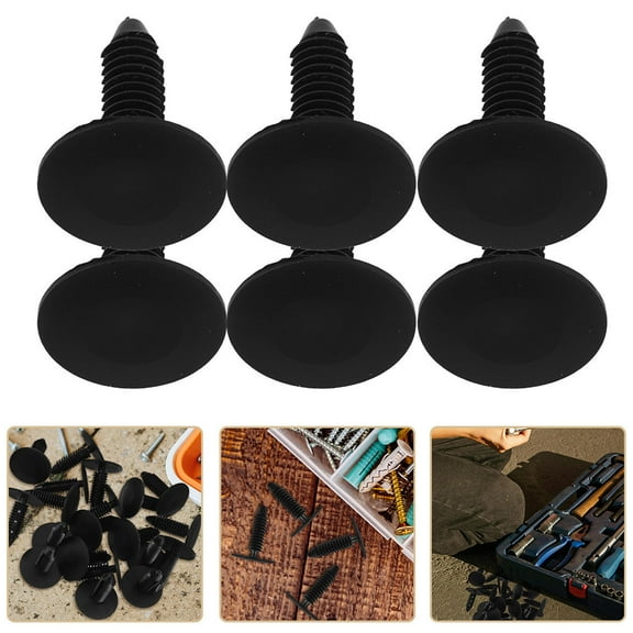 WHAMVOX 30pcs Nylon Car Clip Fasteners For Trunk Liner Black Plastic Retainer Clips Tree Shape Auto Bumper Clips