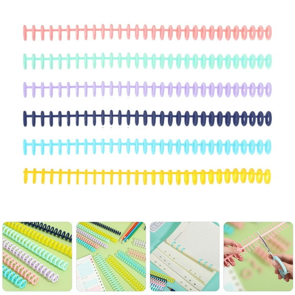 WHAMVOX 30pcs Plastic Binding Combs Plastic Comb Binding Ring 30 Ring Comb Binding Spines Plastic Spiral Binding for Notebook Calendar Picture Album Assorted Color