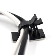 FESTFENDS 30Pcs Plastic Wire Clips Black for Durable Cable Bundle and Workspace Organization