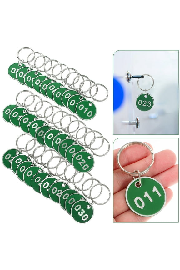 30pcs Round Number Tags Marking Number Tags Keychain Number Tags for Identification