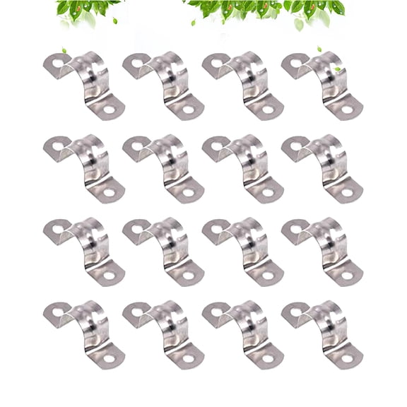WHAMVOX 30pcs Stainless Steel Clamp Double Hole Clamp Fixed U Shape