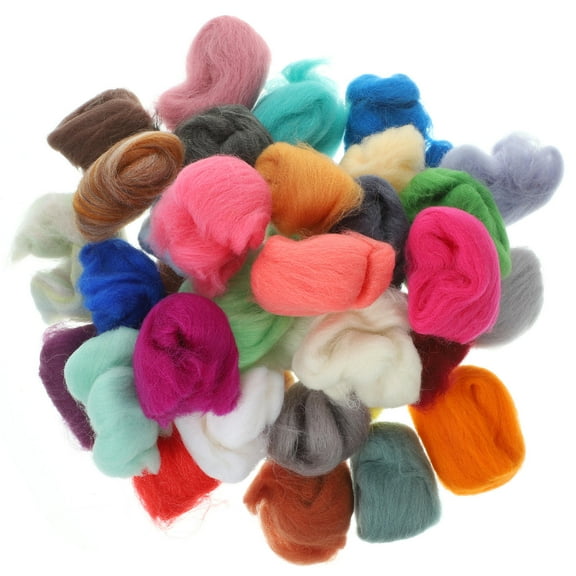 WHAMVOX 36 Colors Felt Wool Strip Needle Material Bag DIY Felting Supplies Woman Baby
