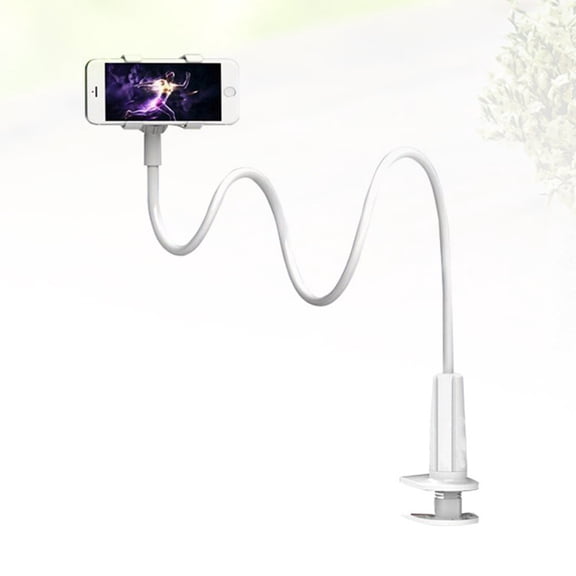 YSNOOWE White Desktop Mobile Phone Stand Bendable 360 Degree Rotating Holder