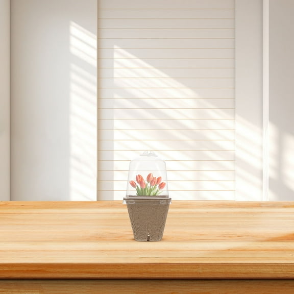 WHAMVOX 36pcs Square Nursery Pots With Ventilation Lids Paper Pulp Nursery Cups Space-Saving Design Cups For Gardening Enthusiasts