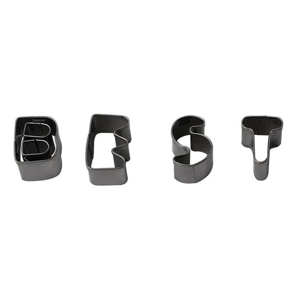 ROMANSENTIAL 37Pcs Stainless Steel Alphabet Letters Numbers Cake Mold Cookie Cutter for Baking and Dessert Decorating