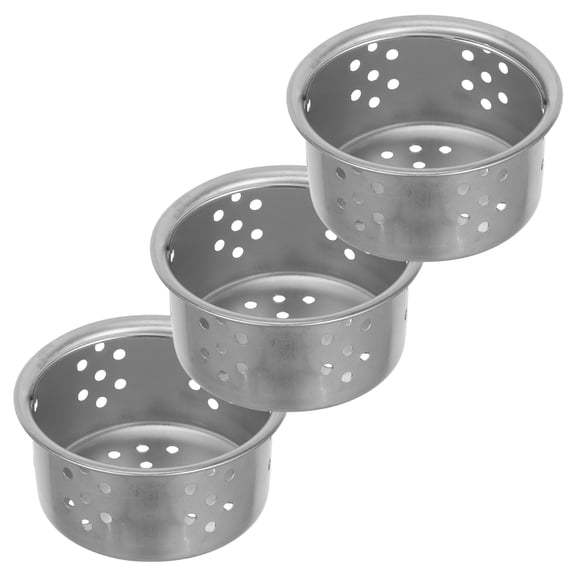 WHAMVOX 3Pcs Bathroom Sink Filter Debris Trap Mesh Drain Strainer Silver 2.99X2.99X1.38In