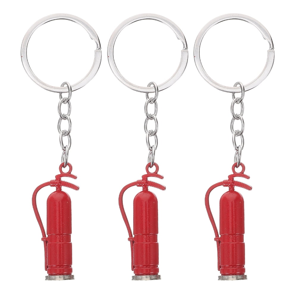WHAMVOX 3Pcs Car Keychain Cute 3D Mini Fire Extinguisher Shape For ...