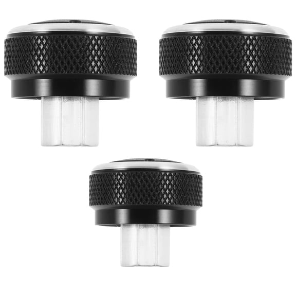 WHAMVOX 3Pcs Climate Control Knob Air Switch Black Round Sleek Design For Vehicle Upgrade