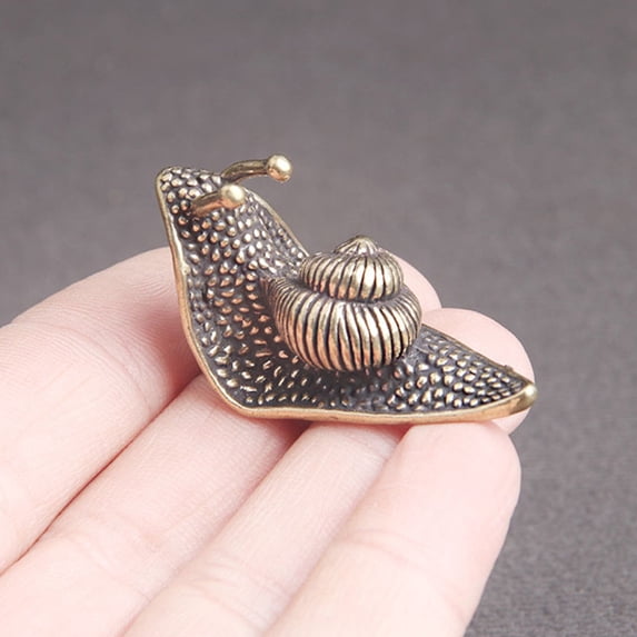 WHAMVOX 3Pcs Decorative Snail Figurine Exquisite Snail Model Brass Snail Craft Tea Pet Adornment