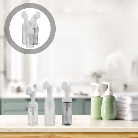 WHAMVOX 3Pcs Foaming Soap Pump Dispenser Foaming Bottle Dispenser Translucent Gray for Travel