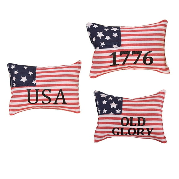 WHAMVOX 3Pcs Mini Pillow for Independence Day Home Decoration Multi Color Fabric American Style