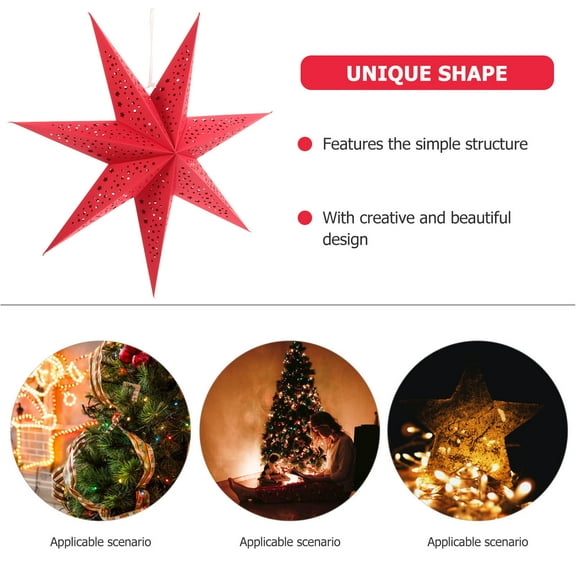 WHAMVOX 3Pcs Red Star Paper Ceiling Light Shade 19.65x19.65x6.29in