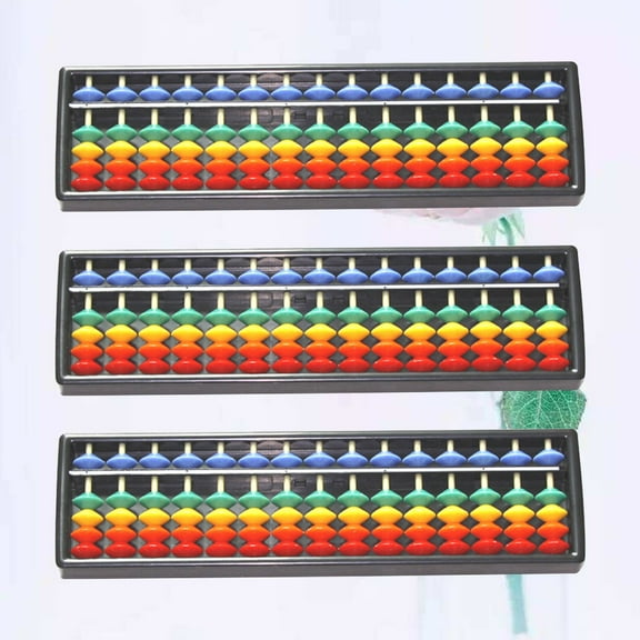 WHAMVOX 3pcs 15 Digits Rods Abacus Children Math Leaning Abacus Brain Developing Arithmetic Tool Educational Toy