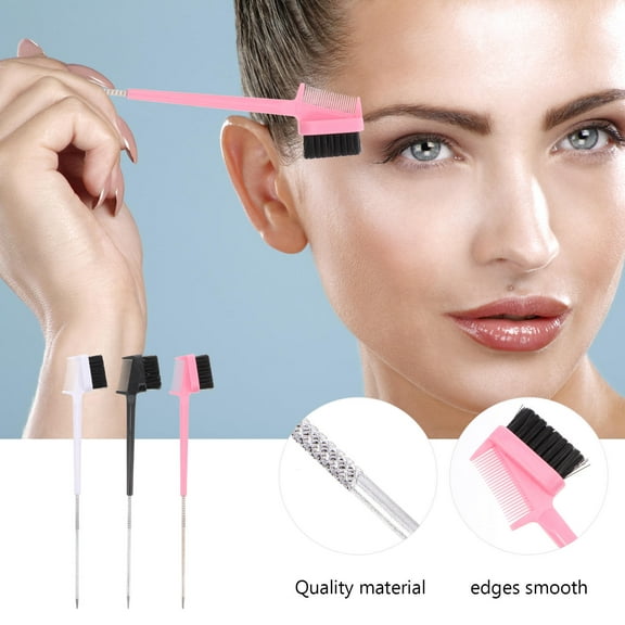 WHAMVOX 3pcs Assorted Color Eyebrow Brush and Eyelash Comb for Makeup Use Nylon ABS Size 3.5 Inch