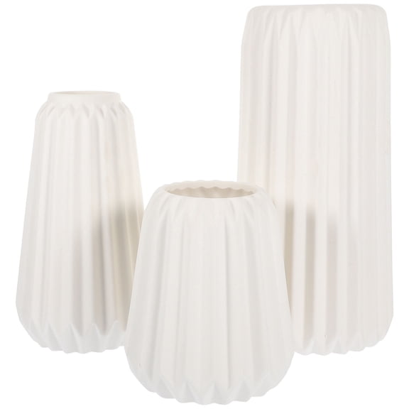 WHAMVOX 3pcs Flower Holder Desktop Vase Ceramic Craft Vase Decoration Home Tabletop Vase