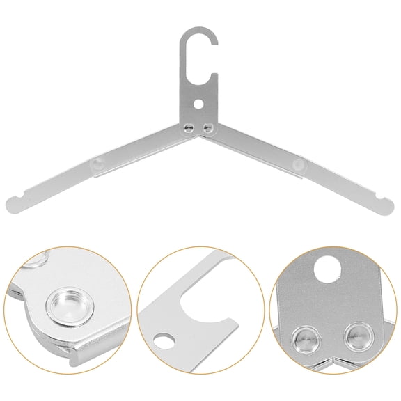 SEWCHICS Hotel Use Foldable Hanger Silver 3Pcs 15.7X7.7X0.4In