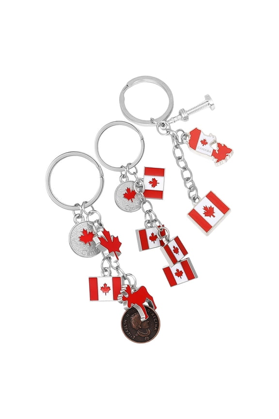 3pcs Maple Leaf Keychain Canada Day Party Souvenir Key Ring Pendant Creative And Lively Design Party Favors For