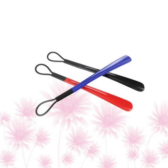WHAMVOX 3pcs Plastic Shoe Extractor Ergonomic Shoehorn Tool for Easy Shoe Removal at Home Office Travel Assorted Color