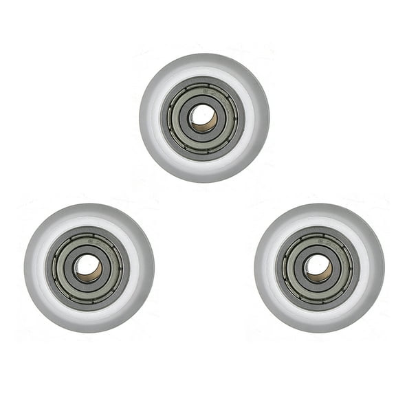 ROMANSENTIAL 3-Pack 3D Printer Pulley Wheels with Transparent Plastic V Groove Bearings Rollers for Smooth
