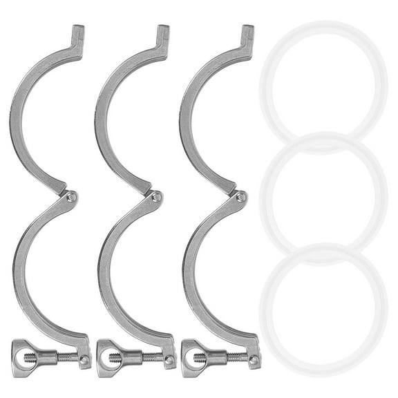 WHAMVOX 3pcs Stainless Steel Quick Release Clamps Heavy-Duty Precision Cast Pipe Hangers For Secure And Connections For Plumbing And Industrial Use