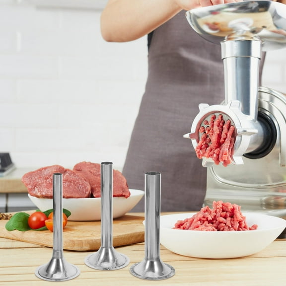 WHAMVOX 3pcs Versatile Sausage Stuffing Tubes Stainless Steel Sausage Filling Tubes Sausage Filling Tube Kit Kitchen Meat Sausage Filler Tubes Accessories