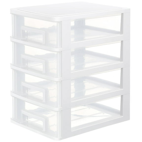 WHAMVOX 4 Layers Storage Box Containers Organizing Organizers White