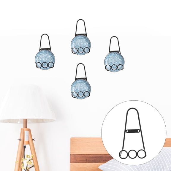 WHAMVOX 4 PCS Wall Mount Plate Display Stands 14.80X8.00X2.90CM Black