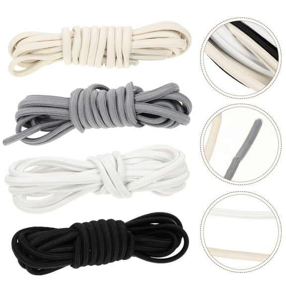 WHAMVOX 4 Pairs Tie Elastic Shoe Laces Adult Stretch Shoelaces Attractive Child