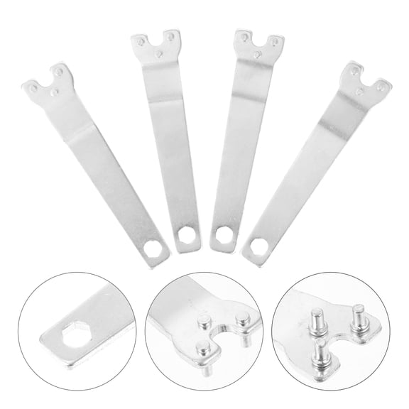 WHAMVOX  4 Pcs Angle Grinder Wrench Key Disassembly Tool Repair Silver