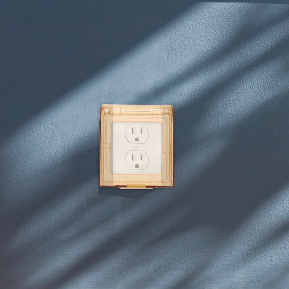 WHAMVOX 4 Pcs Bathroom Outlet Cover Water-resist Safety Plugs Wall Travel Light Brown