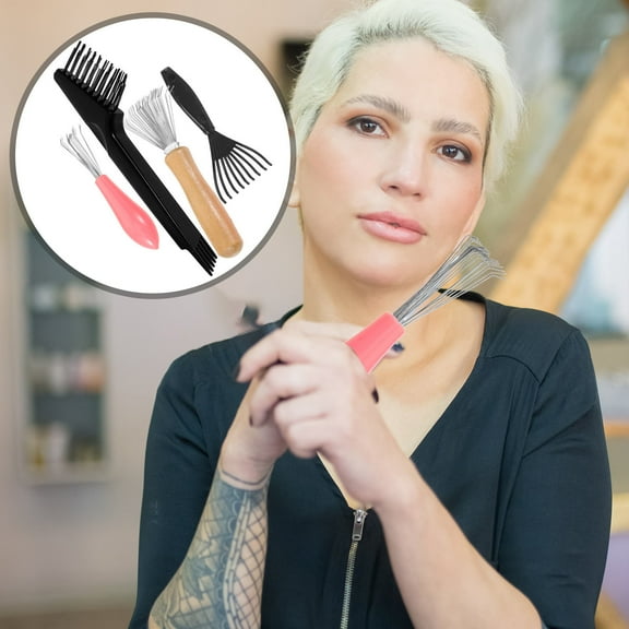 FESTFENDS Scalp Cleaning Comb Tool Hair Brush Cleaner Plastic 4Pcs