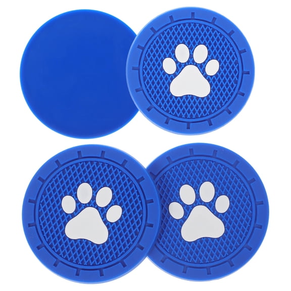 SEWCHICS Vehicle Interior Coasters Pvc Blue 4Pcs 2.8X2.8X0.2In