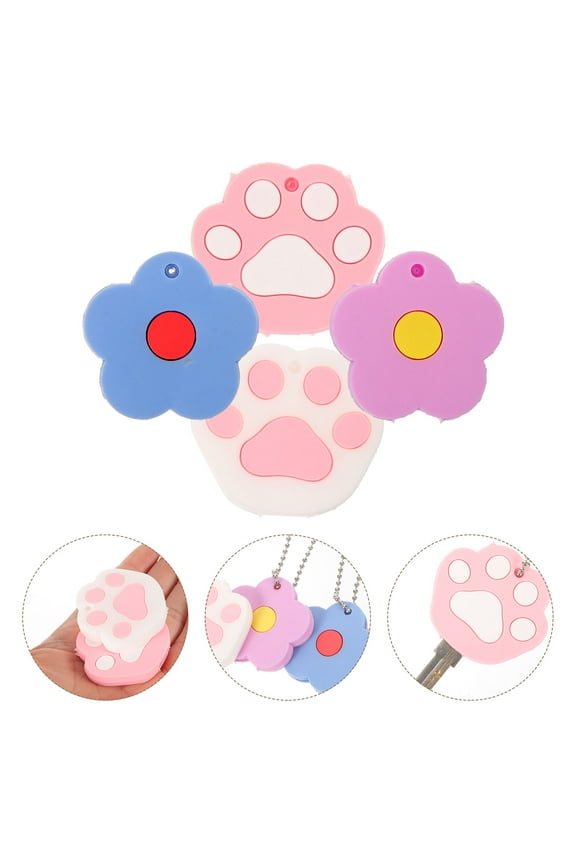 4 Pcs Cat Claw Keychain Accessories Covers Caps Fun Case Student