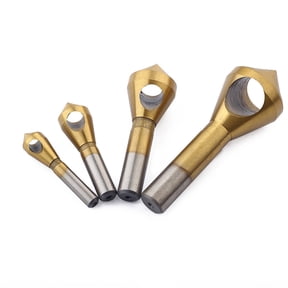 ROMANSENTIAL 4Pcs Rustproof Titanium Coated Deburring Tool Bit for Plastic Insulation Boards and Metal