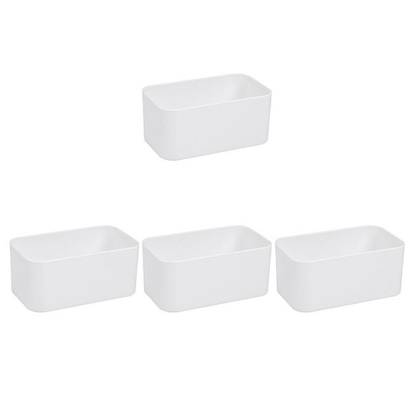 WHAMVOX  4 Pcs Clear Bins for Organizing Wall Storage Box Waterproof White Container