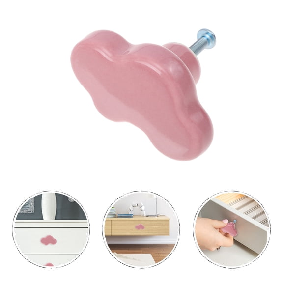 WHAMVOX 4 Pcs Clouds Hold Hands Kitchen Drawer Knobs Cabinet Child Pink