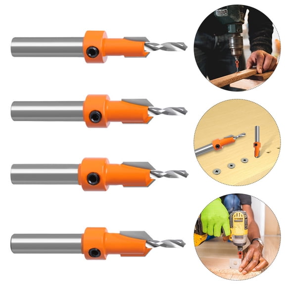 WHAMVOX 4 Pcs Drill Set Countersunk Drilling Bit Corrosion Resistant