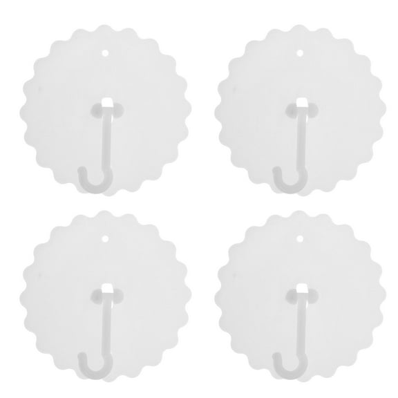 WHAMVOX  4 Pcs Drop Ceiling Hooks for Hanging Stick on Bed Small Suspend White