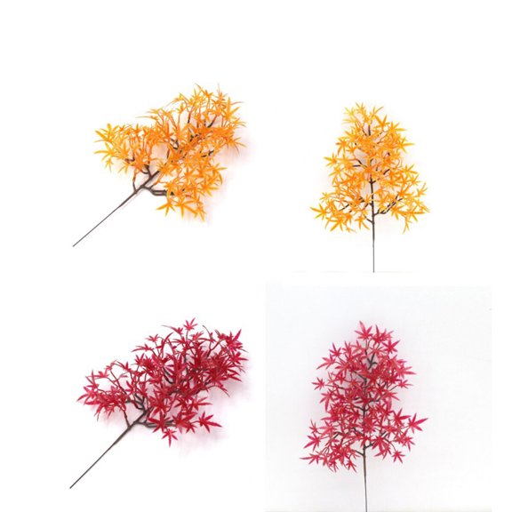 DECORNIJIA Lifelike Maple Leaves Simulation Maple Leaf Red 4Pcs 14.2*8.7in
