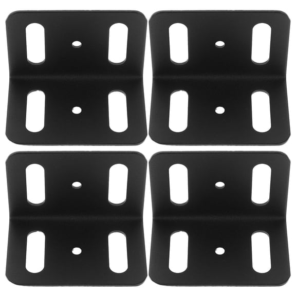 WHAMVOX  4 Pcs Fittings of Metal for Furniture Braces Brackets Black