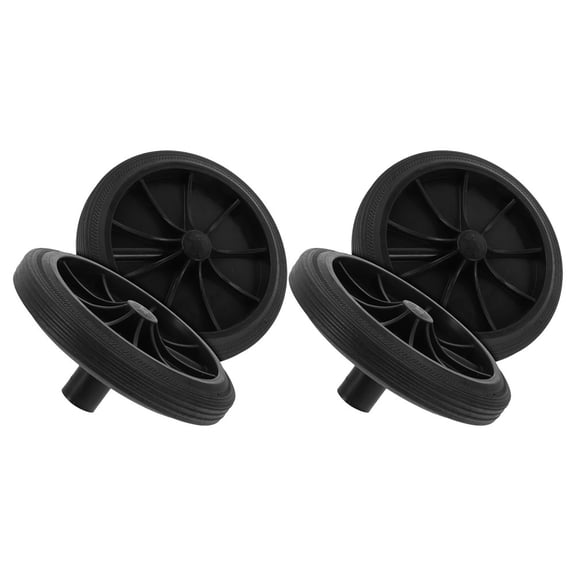 WHAMVOX  4 Pcs Garbage Wheels Replacement Dolly Dustbins Large Shopping Black