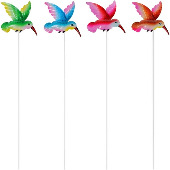 WHAMVOX 4 Pcs Garden Sticks Hummingbird Ornament Hummingbird Decor 32X8CM
