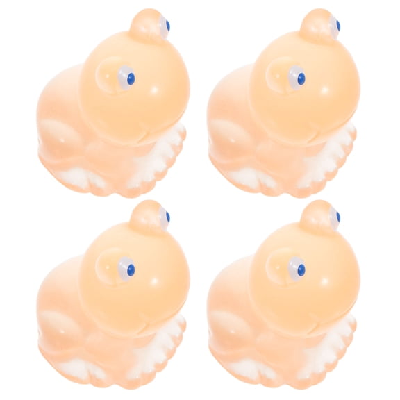 WHAMVOX 4 Pcs Glow-in-the-dark Frog Ornaments Miniature Figurines Fish Tank Decorations Orange