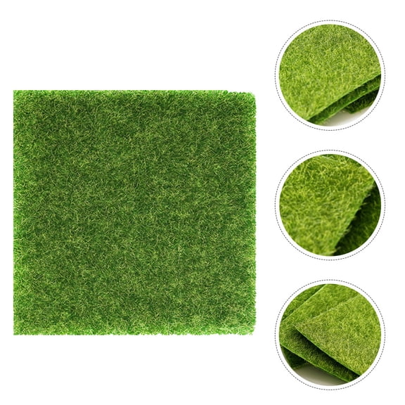 WHAMVOX 4 Pcs Grass Simulated Fake Turf 15.00X15.00X0.20CM Green