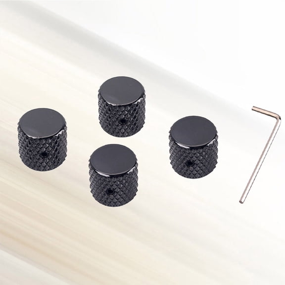 WHAMVOX 4 Pcs Guitar Knob Electric Bass for Parts Accessories Black