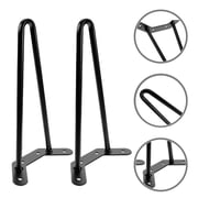 WHAMVOX 4 Pcs Hairpin Table Legs Feet 24.50X15.60X6.00CM Black