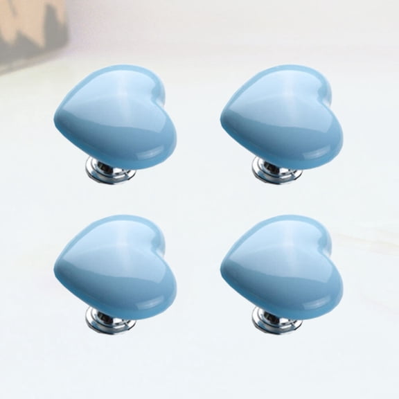 DECORNIJIA Pull Door Handle Door Knob Ceramic Blue 4Pcs For Shoe Cabinet